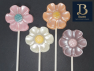 524 Retro Flower Chocolate or Hard Candy Lollipop Mold